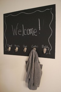 chalkboard - hoot coat organization