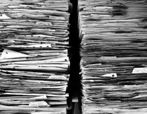 sort & filing paperwork piles